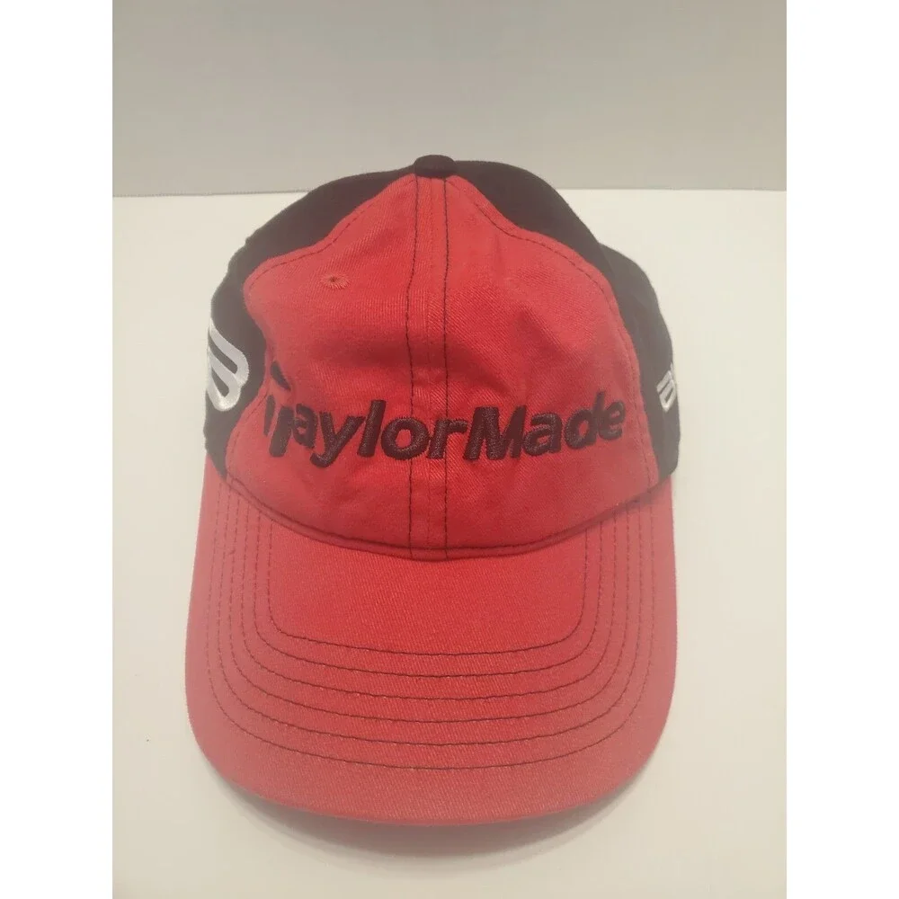 TaylorMade Burner Red/Black Strapback Hat Adjustable Back Golf Cap